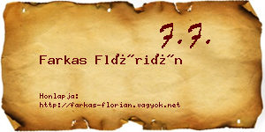 Farkas Flórián névjegykártya